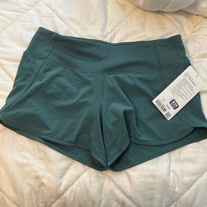 Lululemon Run Times Short II 4” Teal Green